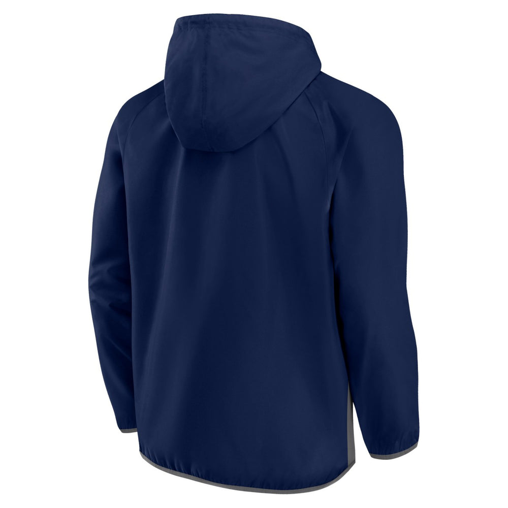 Memphis Grizzlies Anorak Flagrant Foul Color-Block Raglan Hoodie Half-Zip Jacket Navy/Gray | Fanatics US