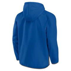 Philadelphia 76ers Anorak Flagrant Foul Color-Block Raglan Hoodie Half-Zip Jacket Royal/Gray | Fanatics Near Me