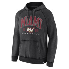 Miami Heat Foul Trouble Snow Wash Raglan Pullover Hoodie Heather Charcoal | Fanatics US