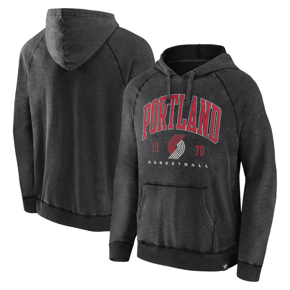 Portland Trail Blazers Foul Trouble Snow Wash Raglan Pullover Hoodie Heather Charcoal | Fanatics outlet