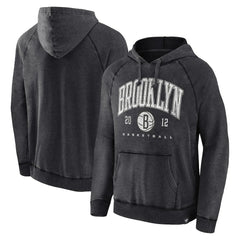 Brooklyn Nets Foul Trouble Snow Wash Raglan Pullover Hoodie Heather Charcoal | Fanatics Lifestyle