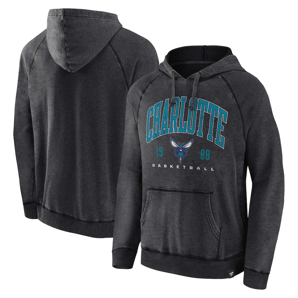 Charlotte Hornets Foul Trouble Snow Wash Raglan Pullover Hoodie Heather Charcoal | Fanatics outlet