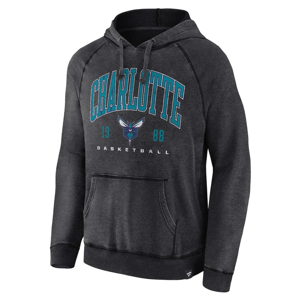 Charlotte Hornets Foul Trouble Snow Wash Raglan Pullover Hoodie Heather Charcoal | Fanatics outlet