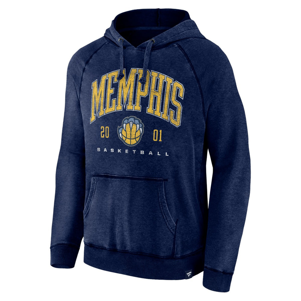 Memphis Grizzlies Foul Trouble Snow Wash Raglan Pullover Hoodie Heather Navy | Fanatics Lifestyle