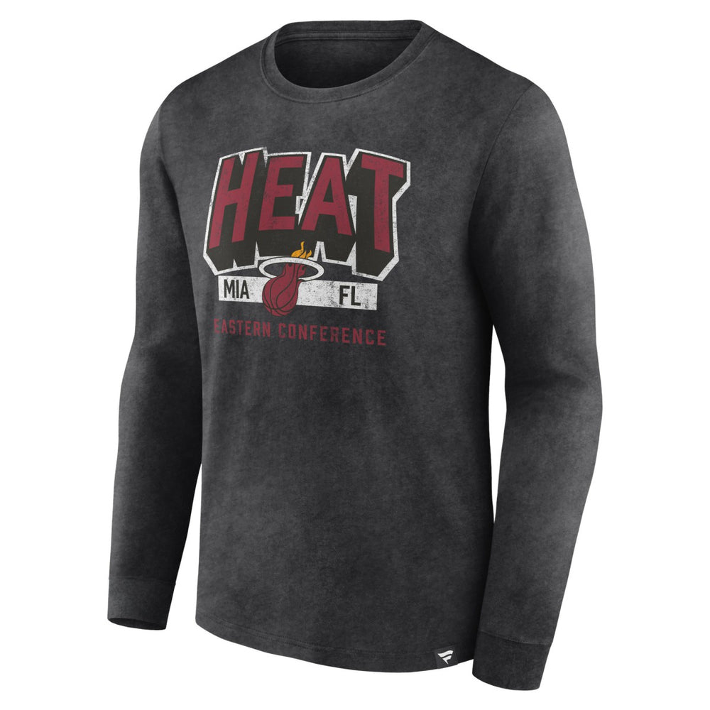 Miami Heat Front Court Press Snow Wash Long Sleeve T-Shirt Heather Charcoal | Fanatics Near Me
