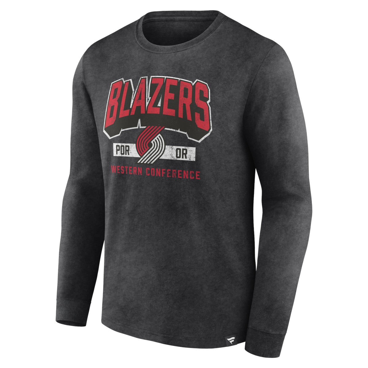 Portland Trail Blazers Front Court Press Snow Wash Long Sleeve T-Shirt Heather Charcoal | Fanatics