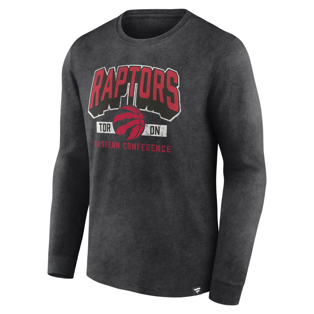 Toronto Raptors Front Court Press Snow Wash Long Sleeve T-Shirt Heather Charcoal | Fanatics