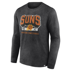 Phoenix Suns Front Court Press Snow Wash Long Sleeve T-Shirt Heather Charcoal | Fanatics Lifestyle