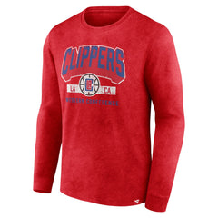 LA Clippers Front Court Press Snow Wash Long Sleeve T-Shirt Heather Red | Fanatics outlet