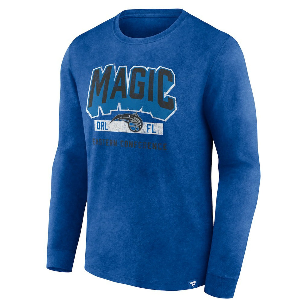 Orlando Magic Front Court Press Snow Wash Long Sleeve T-Shirt Heather Royal | Fanatics Lifestyle