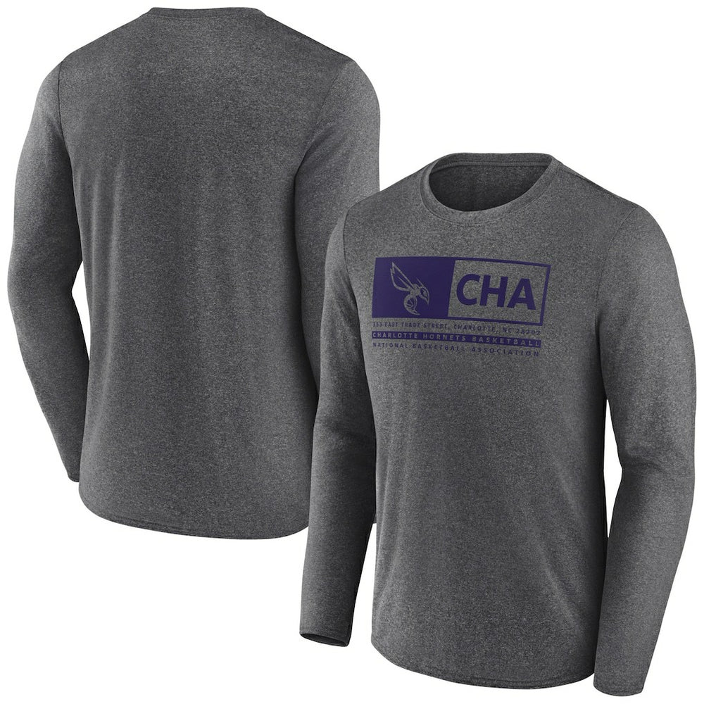 Charlotte Hornets Three-Point Play T-Shirt Heather Charcoal | Fanatics
