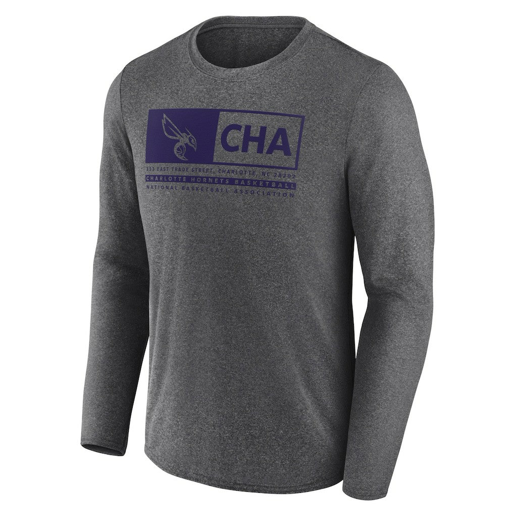 Charlotte Hornets Three-Point Play T-Shirt Heather Charcoal | Fanatics