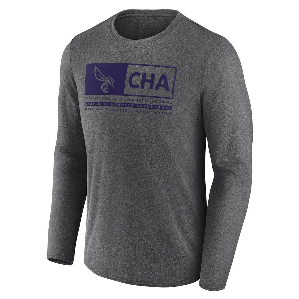 Charlotte Hornets Three-Point Play T-Shirt Heather Charcoal | Fanatics