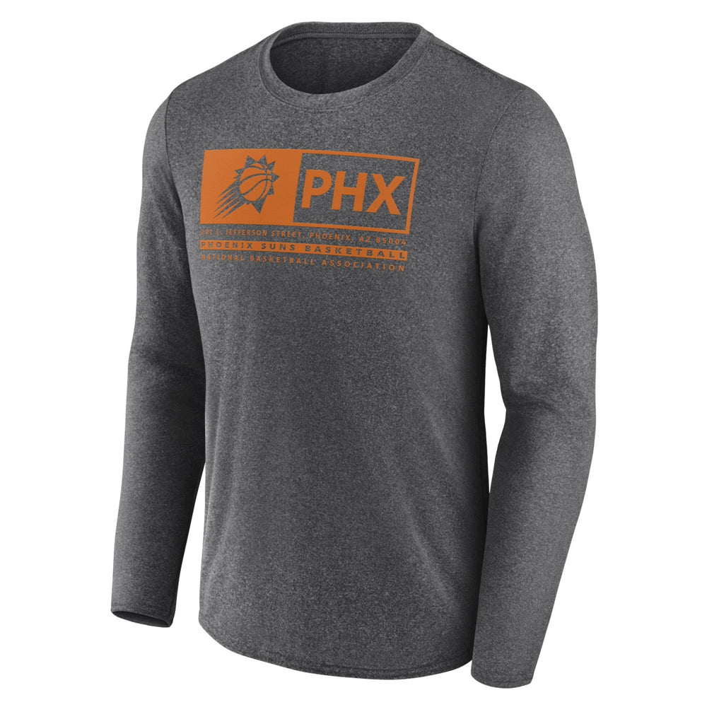 Phoenix Suns Three-Point Play T-Shirt Heather Charcoal | Fanatics US