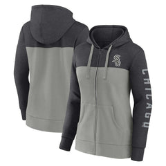 Chicago White Sox Fanatics Women's City Ties Hoodie Full-Zip Sweatshirt - Heather Charcoal/Gray - Fanatics Online