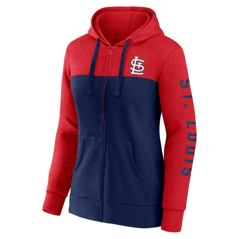 St. Louis Cardinals Fanatics Women's City Ties Hoodie Full-Zip Sweatshirt - Red/Navy - Fanatics Online