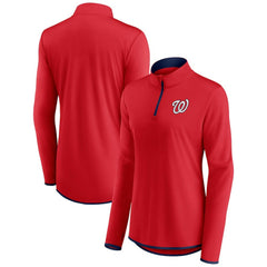 Washington Nationals Fanatics Women's Corner Quarter-Zip Top - Red - Fanatics Sale