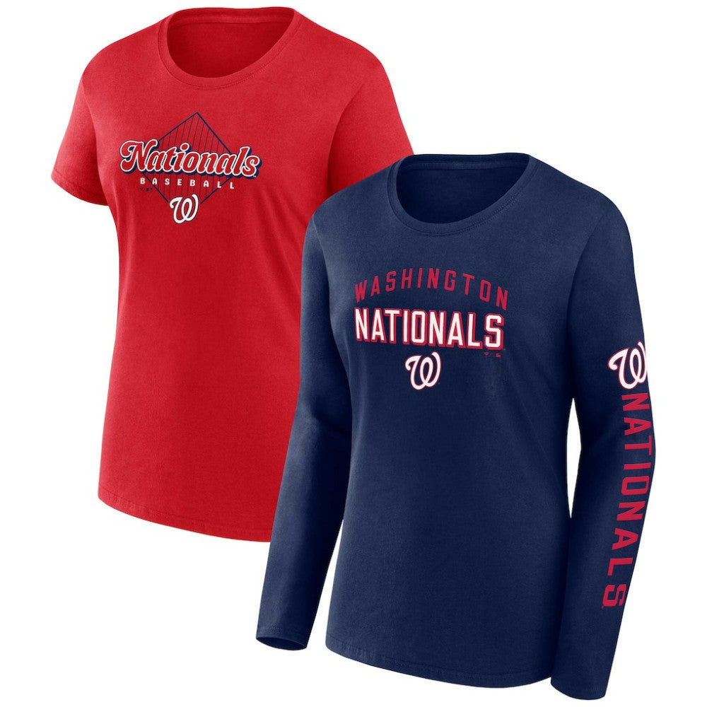 Washington Nationals Fanatics Women's T-Shirt Combo Pack - Navy/Red - Fanatics Online