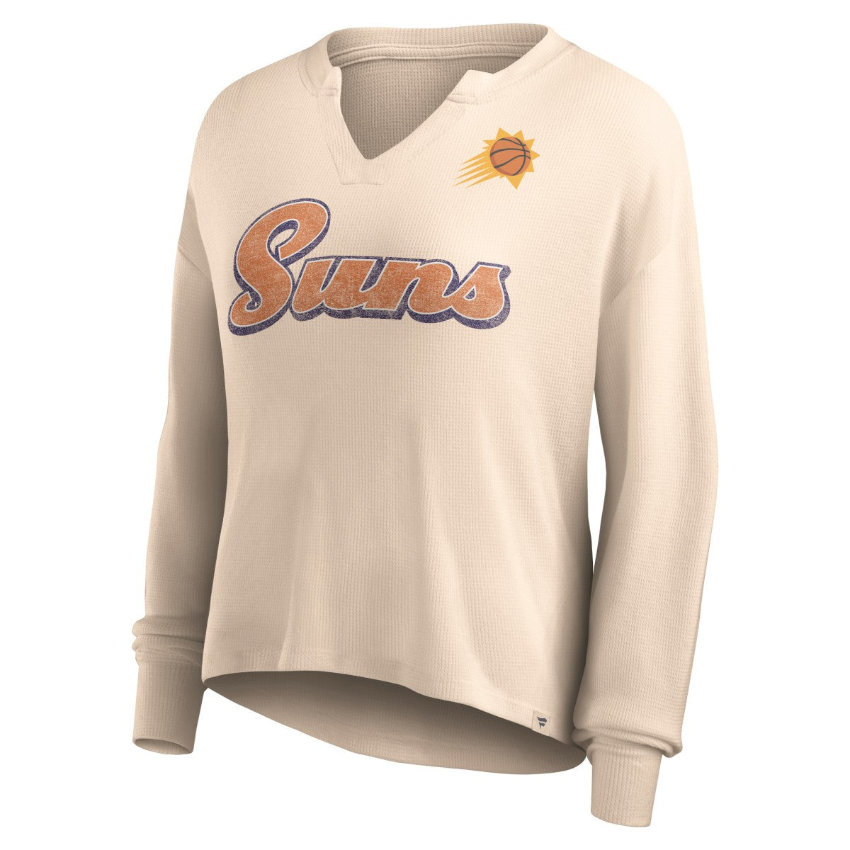 Phoenix Suns Women's Go For It Long Sleeve Notch Neck T-Shirt Tan | Fanatics