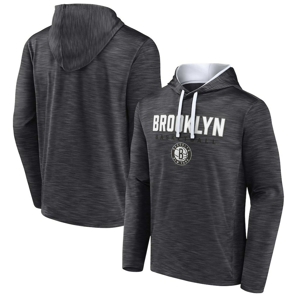 Brooklyn Nets Fast Break Pullover Hoodie Heather Charcoal | Fanatics Lifestyle