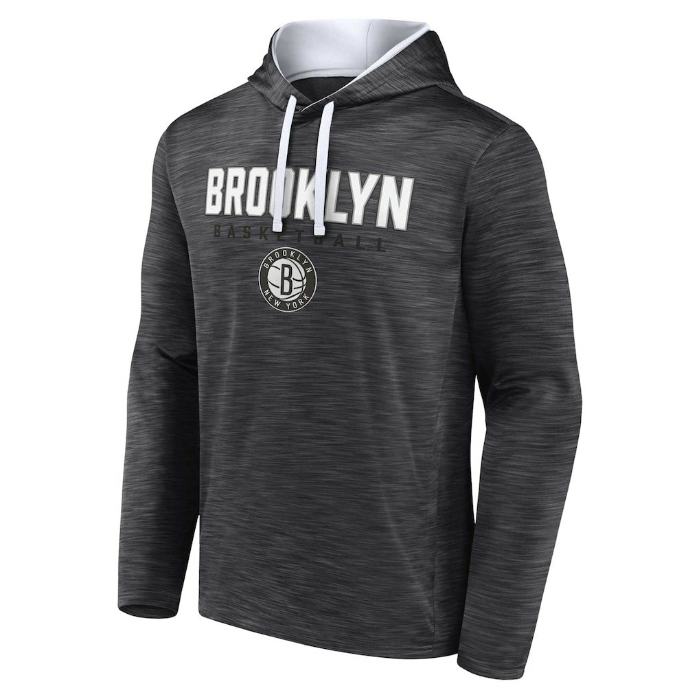 Brooklyn Nets Fast Break Pullover Hoodie Heather Charcoal | Fanatics Lifestyle