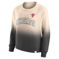Chicago Bulls Women's Lounge Arch Raglan Pullover Sweatshirt Tan/Black | Fanatics