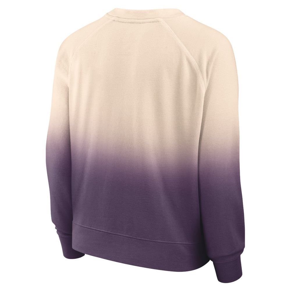 Los Angeles Lakers Women's Lounge Arch Raglan Pullover Sweatshirt Tan/Purple | Fanatics