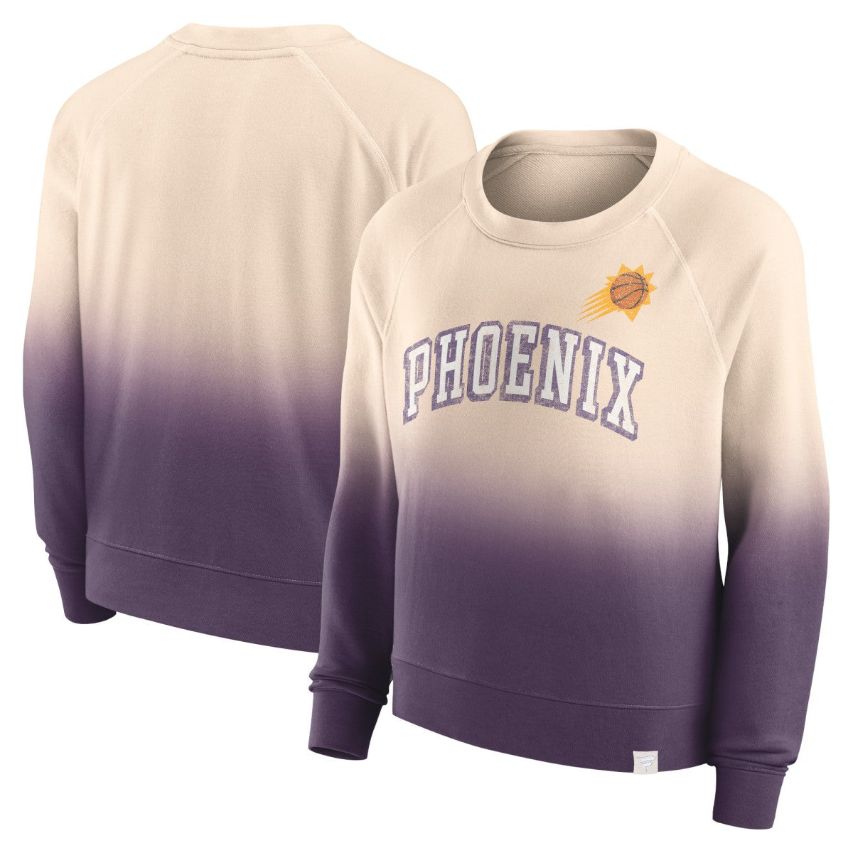 Phoenix Suns Women's Lounge Arch Raglan Pullover Sweatshirt Tan/Purple | Fanatics Near Me