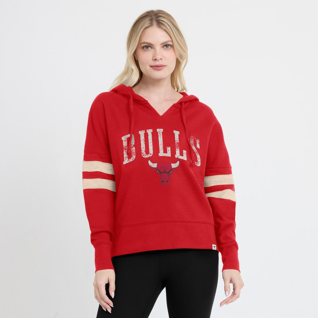 Chicago Bulls Women's Bold Move Dolman V-Neck High Hip Hoodie Red | Fanatics for sale