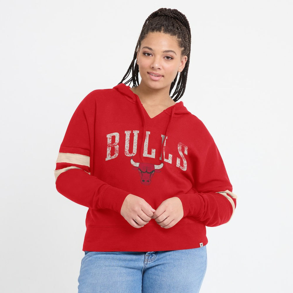 Chicago Bulls Women's Bold Move Dolman V-Neck High Hip Hoodie Red | Fanatics for sale