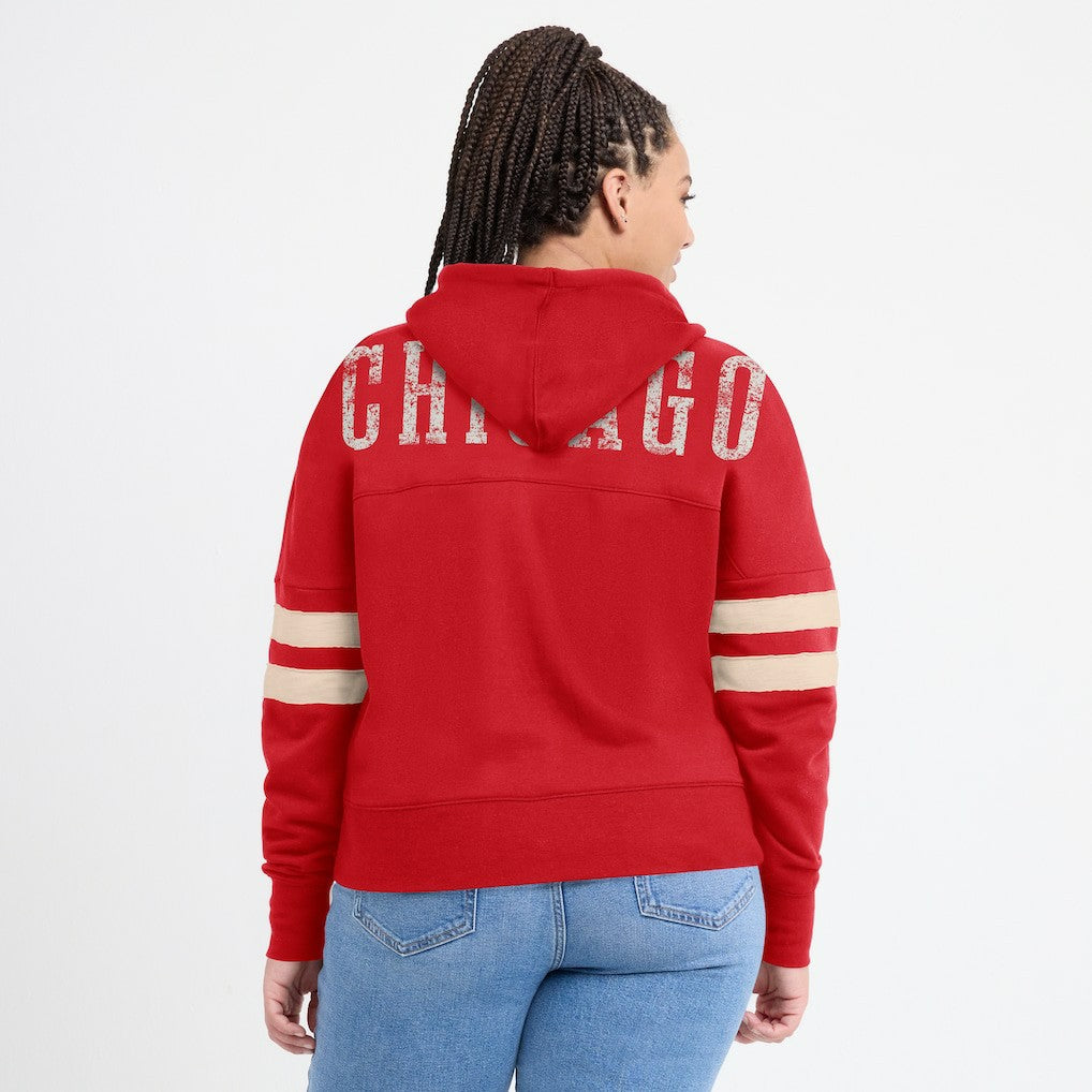 Chicago Bulls Women's Bold Move Dolman V-Neck High Hip Hoodie Red | Fanatics for sale
