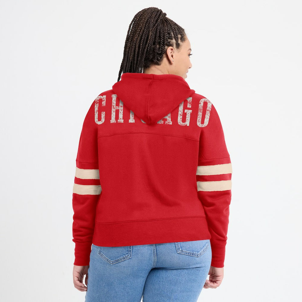 Chicago Bulls Women's Bold Move Dolman V-Neck High Hip Hoodie Red | Fanatics for sale