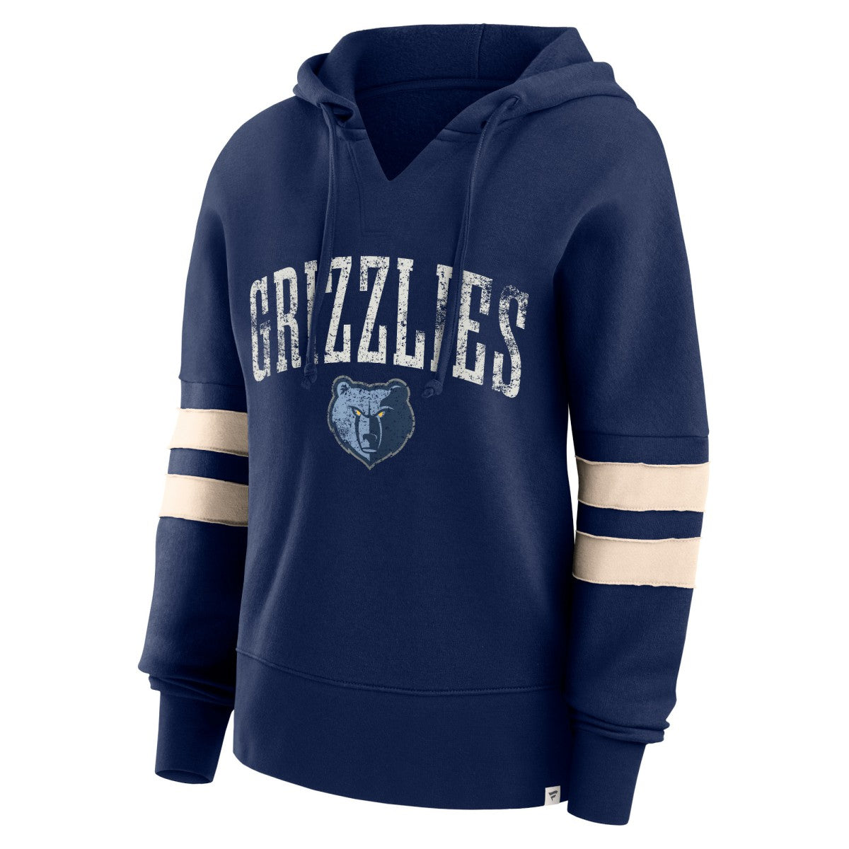 Memphis Grizzlies Women's Bold Move Dolman V-Neck High Hip Hoodie Navy | Fanatics for sale