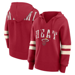 Miami Heat Women's Bold Move Dolman V-Neck High Hip Hoodie Red | Fanatics US