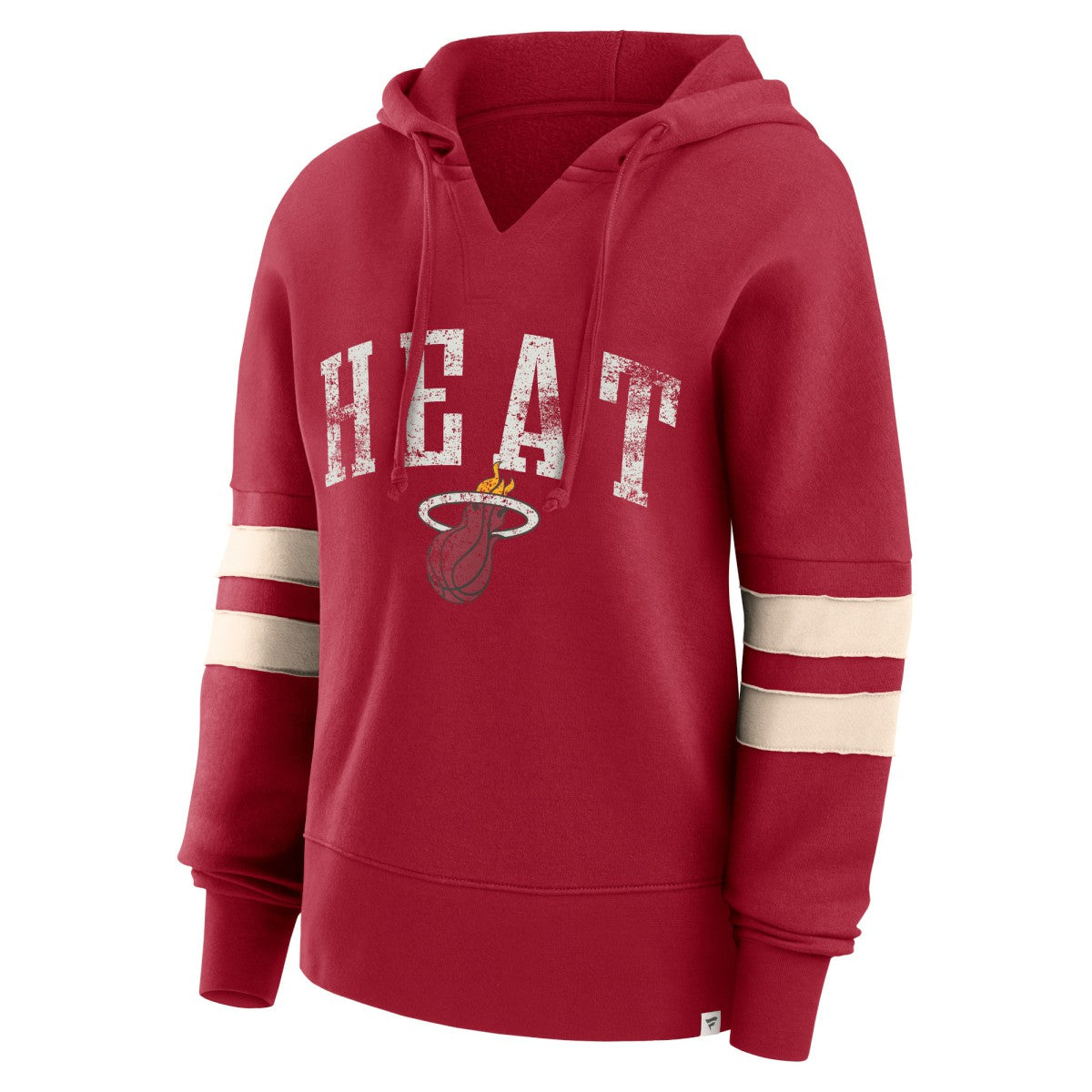 Miami Heat Women's Bold Move Dolman V-Neck High Hip Hoodie Red | Fanatics US