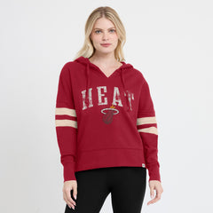 Miami Heat Women's Bold Move Dolman V-Neck High Hip Hoodie Red | Fanatics US