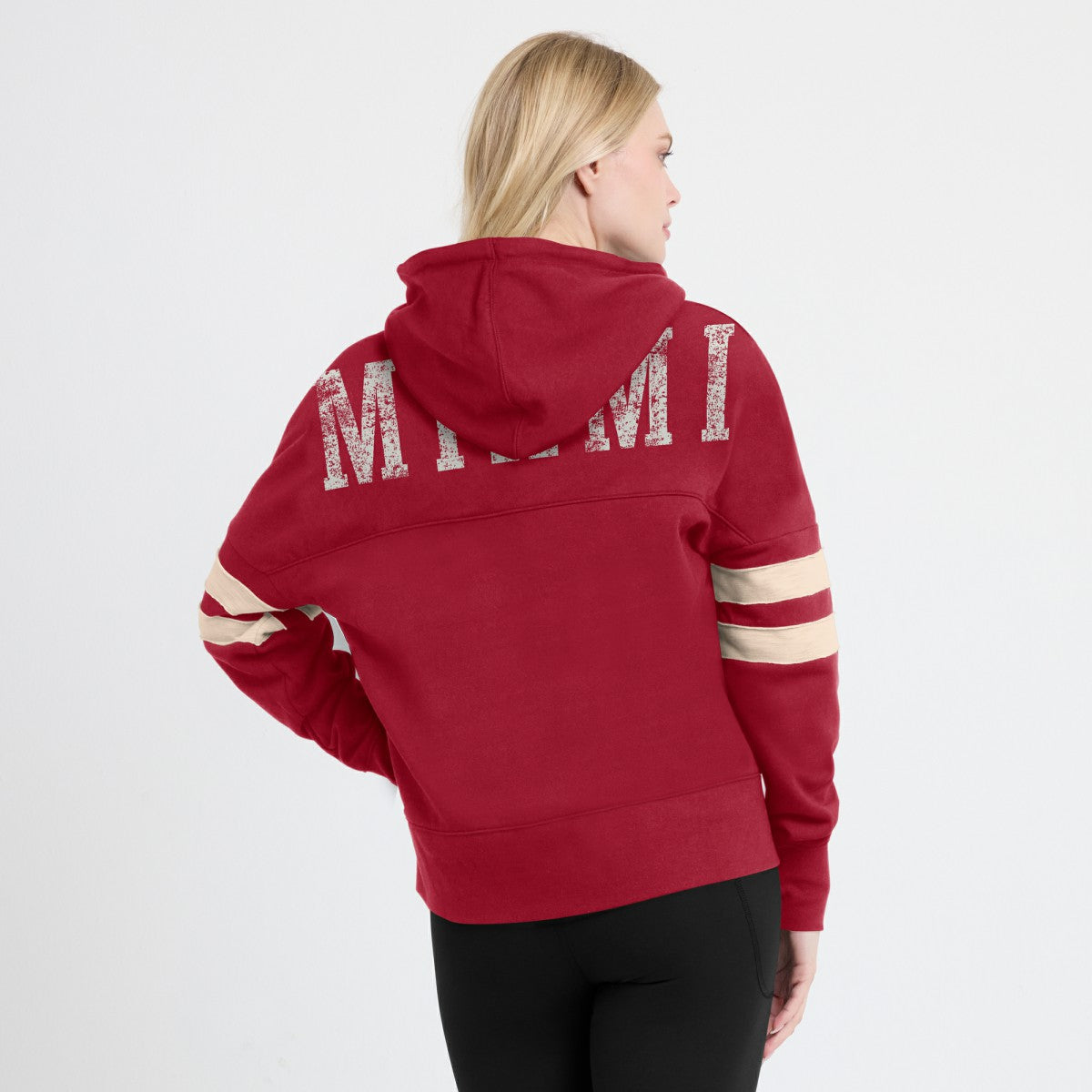 Miami Heat Women's Bold Move Dolman V-Neck High Hip Hoodie Red | Fanatics US