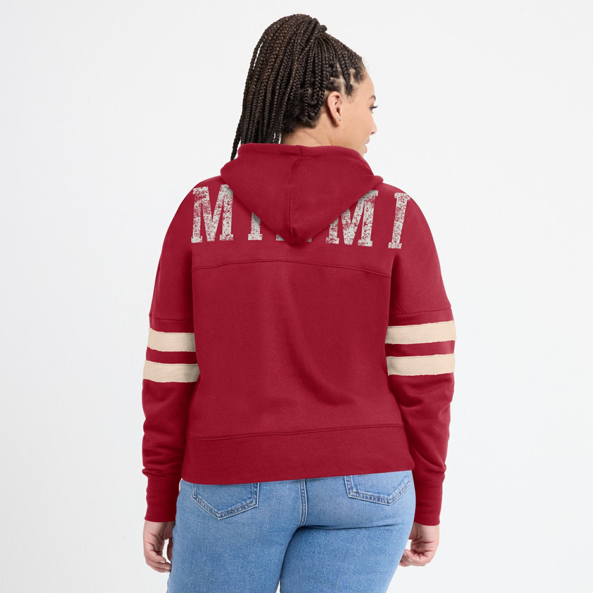 Miami Heat Women's Bold Move Dolman V-Neck High Hip Hoodie Red | Fanatics US