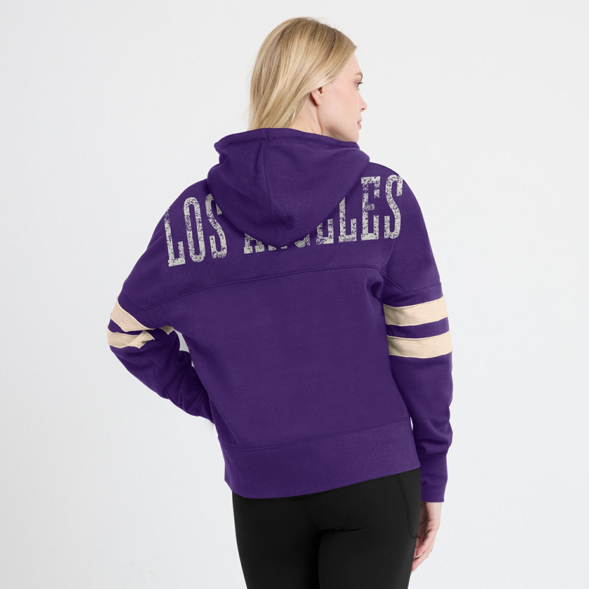 Los Angeles Lakers Women's Bold Move Dolman V-Neck High Hip Hoodie Purple | Fanatics US