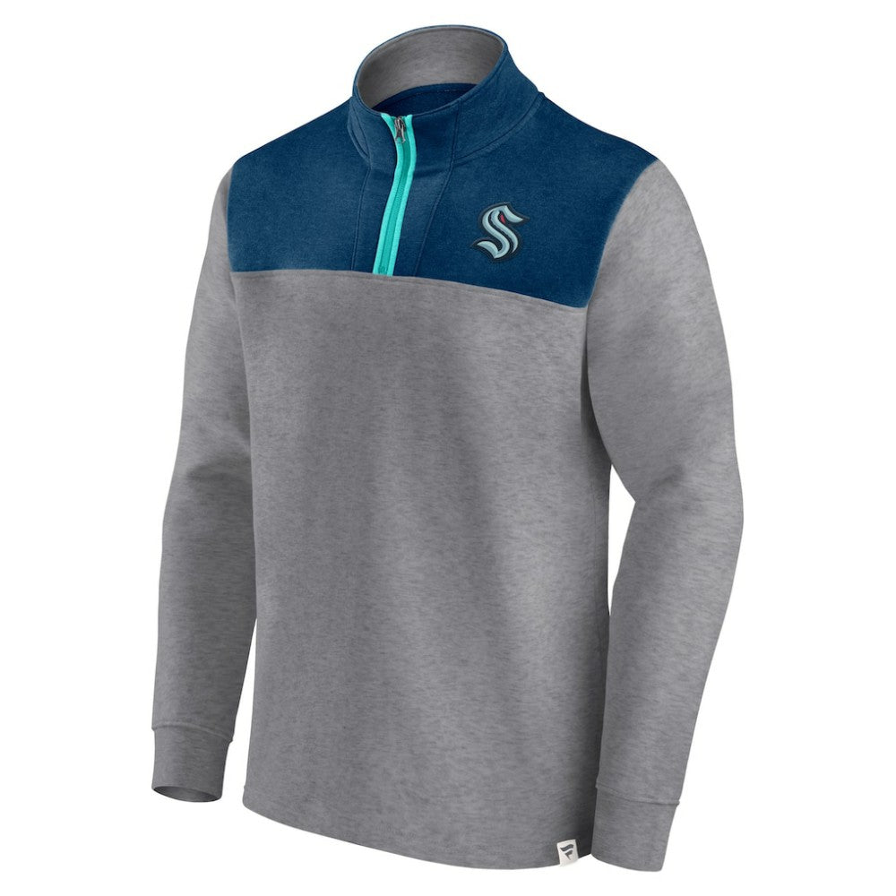 Seattle Kraken Fanatics Launch It Quarter-Zip Jacket - Heather Gray - NHL 5249335
