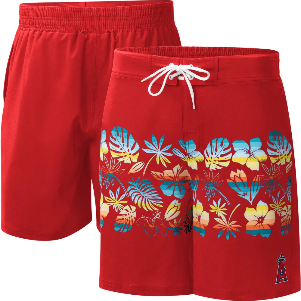 Los Angeles Angels G-III Sports by Carl Banks Breeze Volley Swim Shorts - Red - MLB Lifestyle