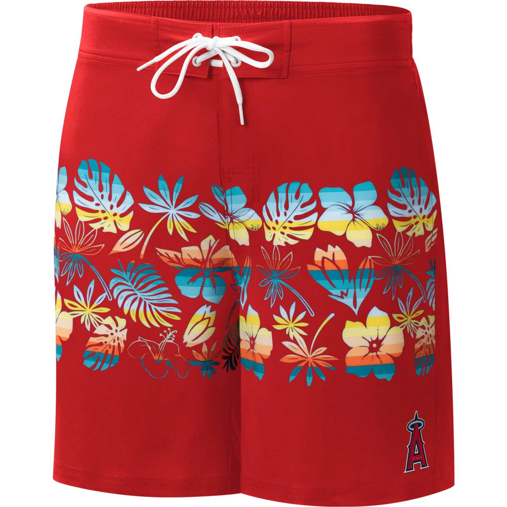 Los Angeles Angels G-III Sports by Carl Banks Breeze Volley Swim Shorts - Red - MLB Lifestyle