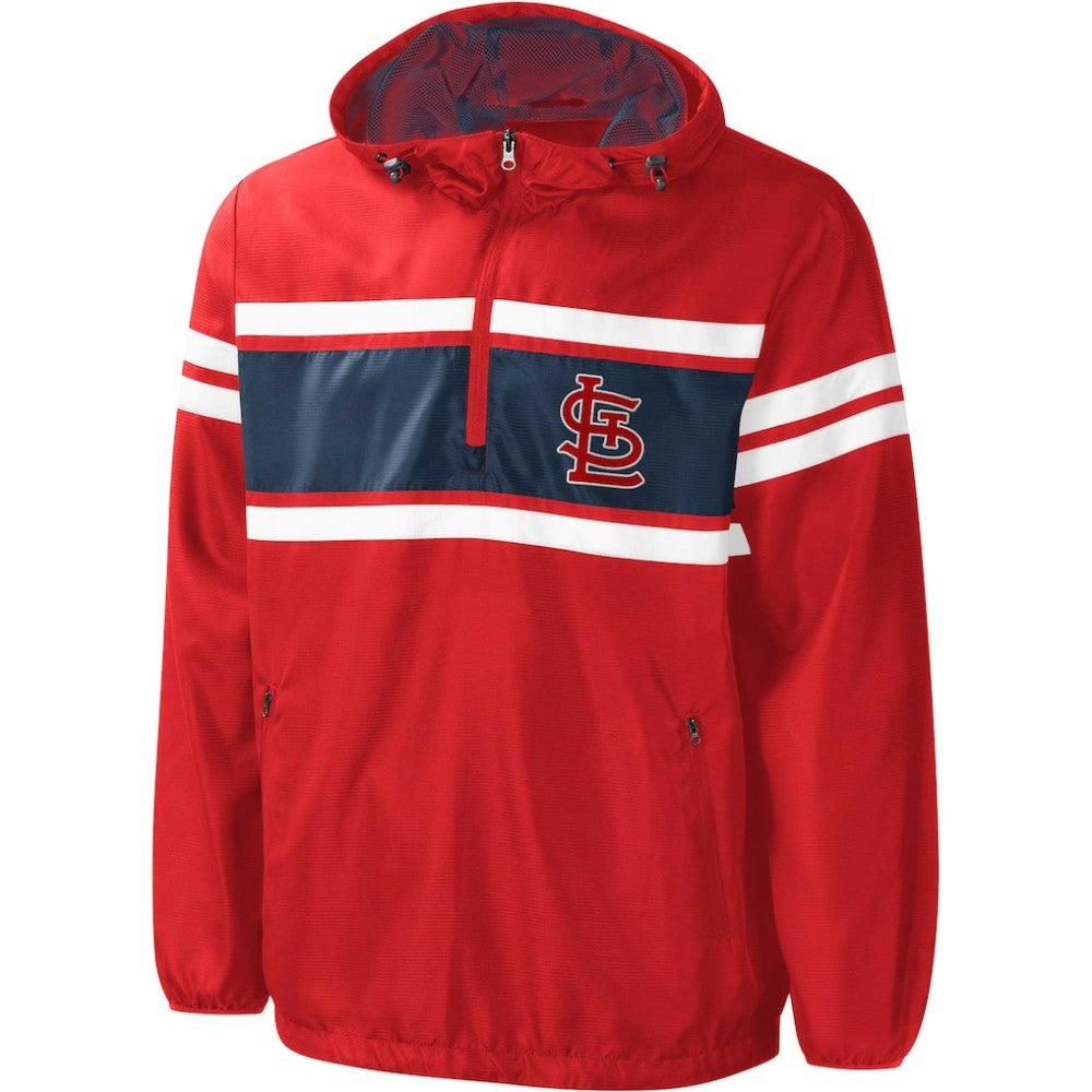 St. Louis Cardinals G-III Sports by Carl Banks Game Score Quarter-Zip Windbreaker - Red - MLB on Sale
