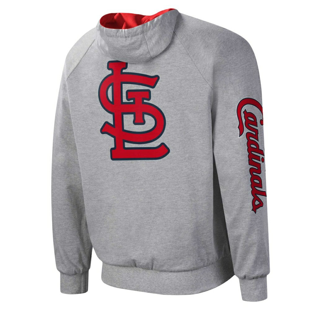 St. Louis Cardinals G-III Sports by Carl Banks Southpaw Reversible Raglan Hoodie Full-Zip Jacket - Red/Heather Gray - MLB Sale