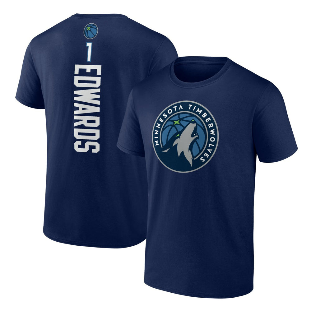 Anthony Edwards Minnesota Timberwolves Playmaker Team Name & Number T-Shirt Navy