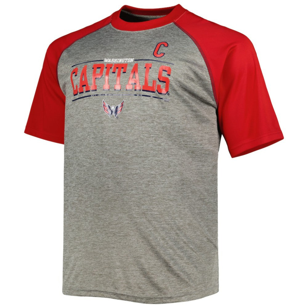 Alexander Ovechkin Washington Capitals Fanatics Big & Tall Captain Patch Contrast Raglan Name & Number T-Shirt - Heather Gray/Red - NHL 5254138