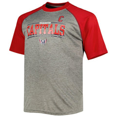 Alexander Ovechkin Washington Capitals Fanatics Big & Tall Captain Patch Contrast Raglan Name & Number T-Shirt - Heather Gray/Red - NHL 5254138