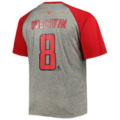 Alexander Ovechkin Washington Capitals Fanatics Big & Tall Captain Patch Contrast Raglan Name & Number T-Shirt - Heather Gray/Red - NHL 5254138