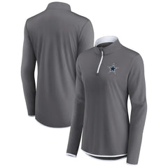 Fanatics Dallas Cowboys Women's Corner Long Sleeve 1/4 Zip Top Gray