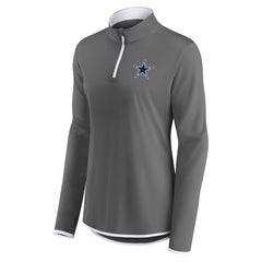 Fanatics Dallas Cowboys Women's Corner Long Sleeve 1/4 Zip Top Gray